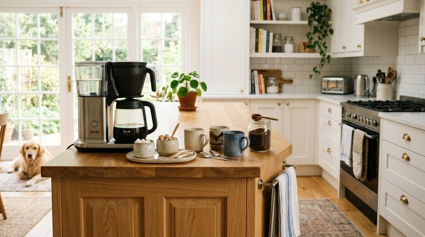 Kitchen Island End-Cap Coffee Hub