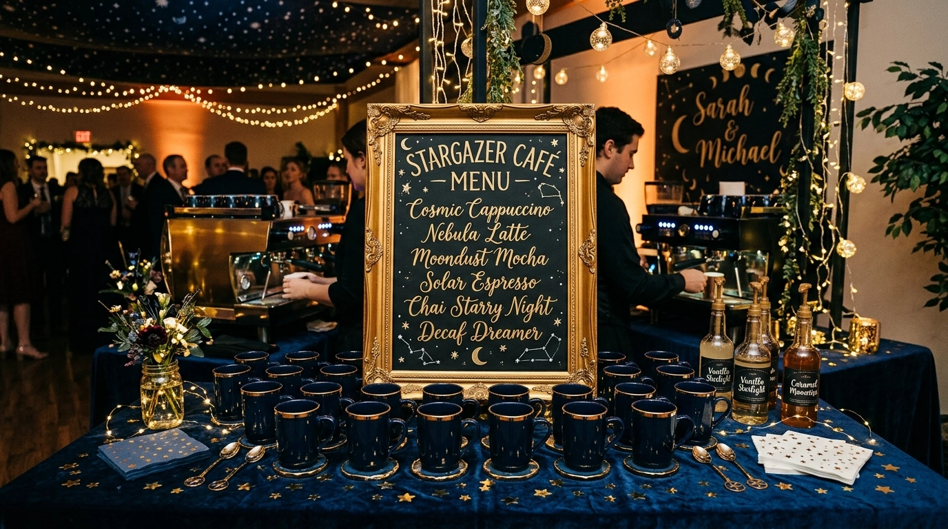 Celestial Dark Starry Night Coffee Stand