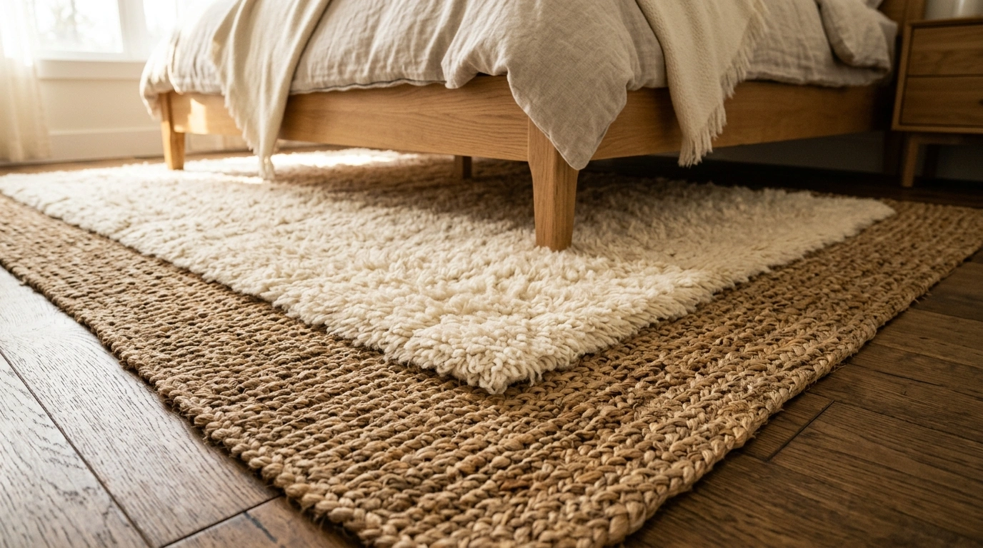Layering Jute and Soft Wool Rugs