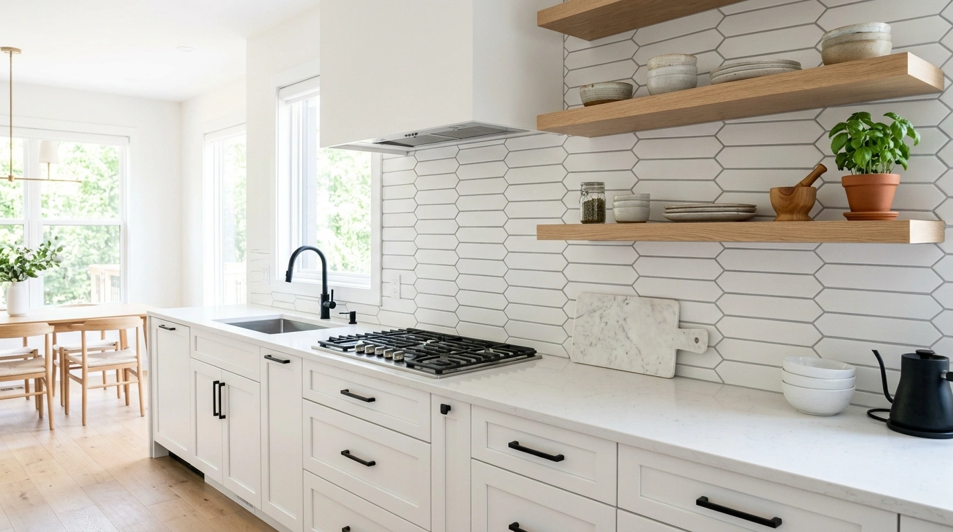 Navy Blue Glossy Fish Scale Tiles