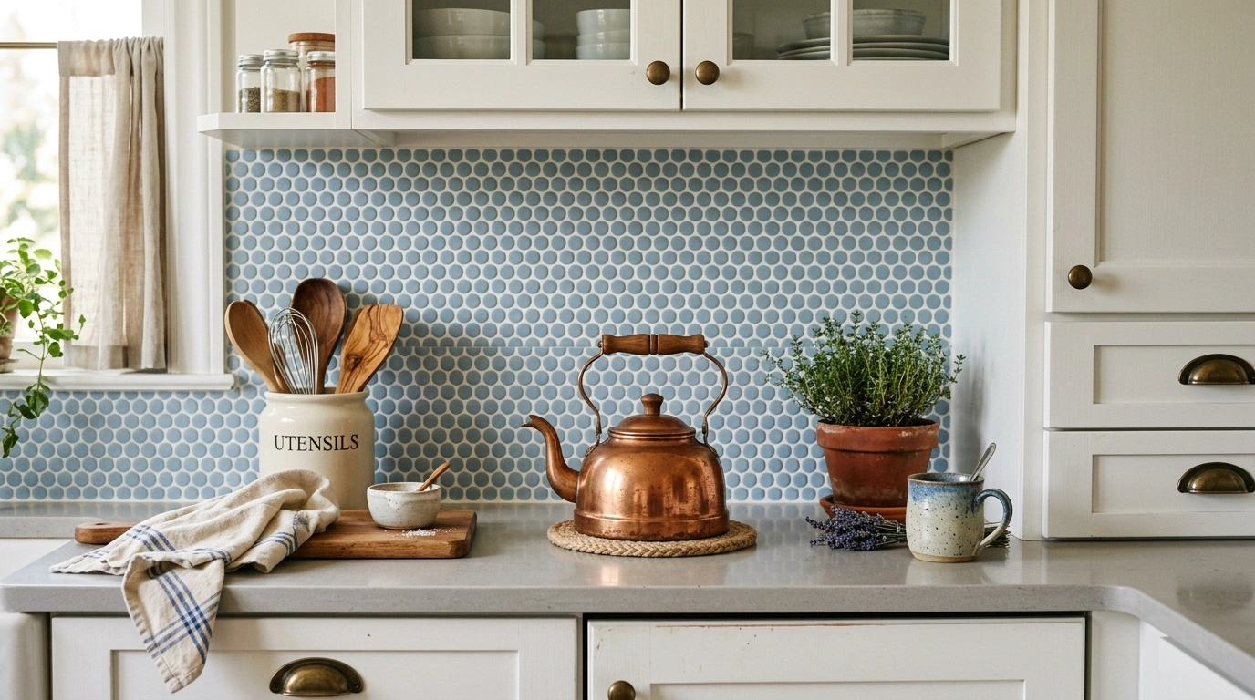 Brushed Brass Metal Sheet Backsplash