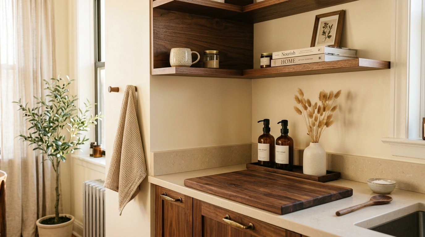 Warm Cream & Rich Walnut