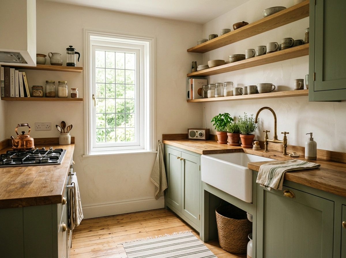 Sage Green & Warm Oak