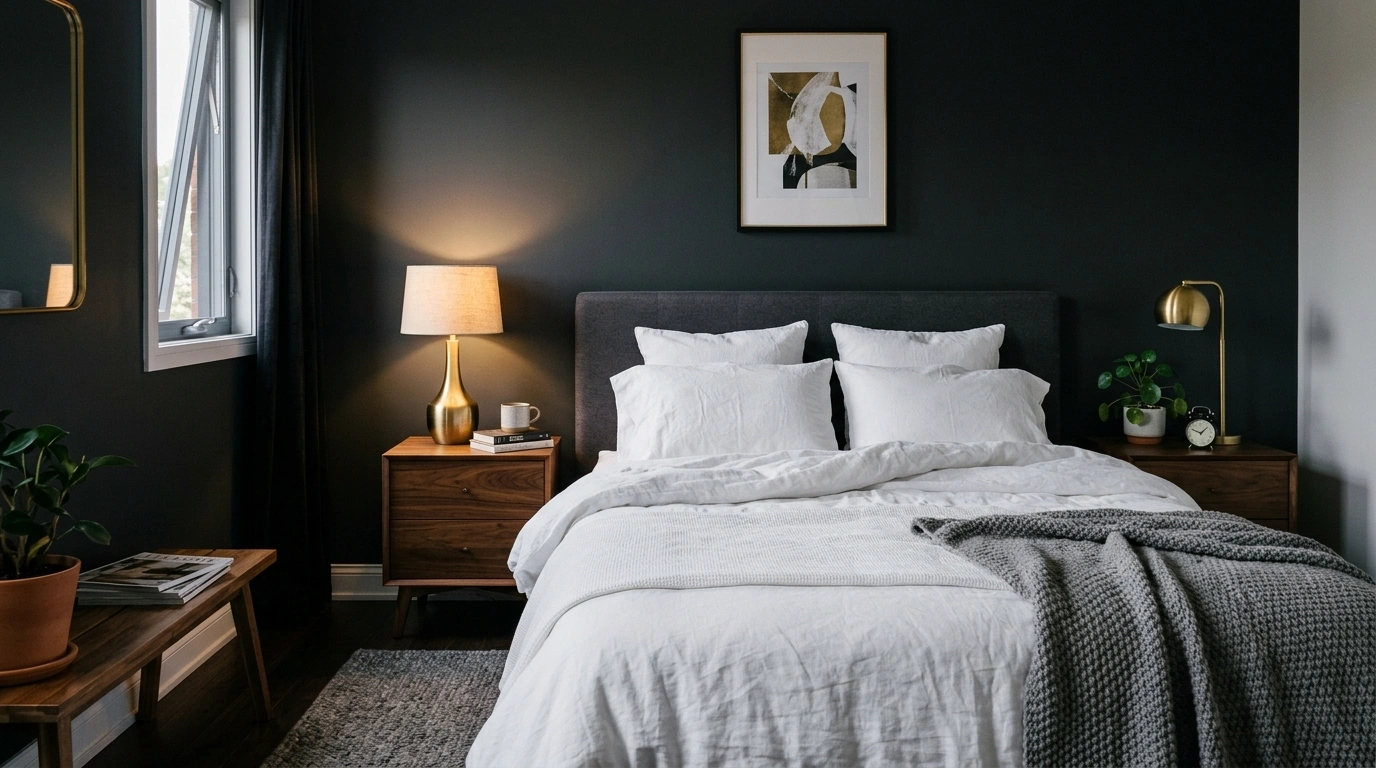 Dark and Moody Charcoal Accent Walls