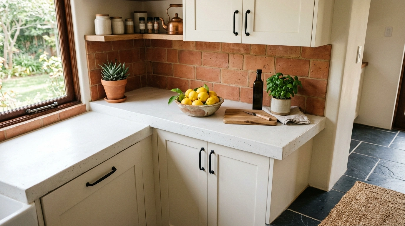 Warm Terracotta, Off-White, and Charcoal Slate ...