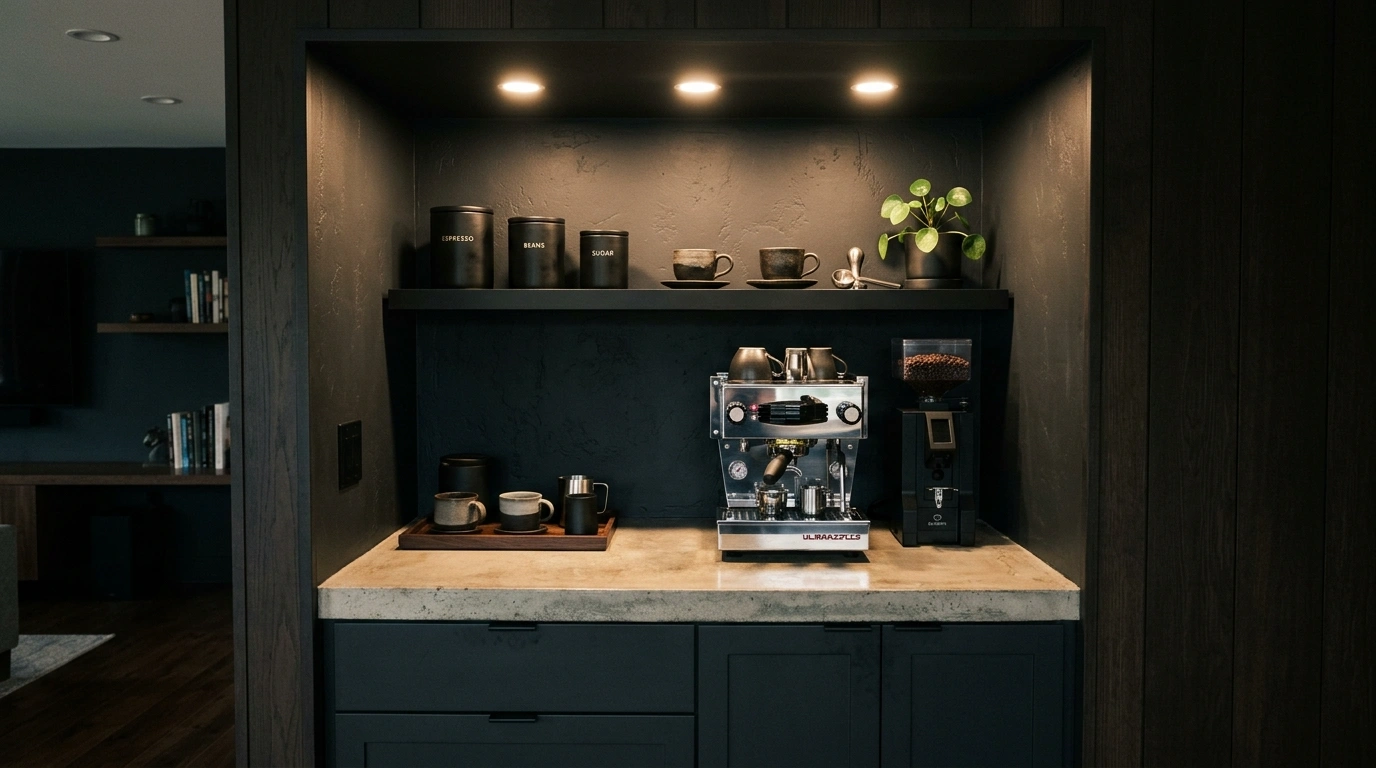The Moody Charcoal Built-In Nook