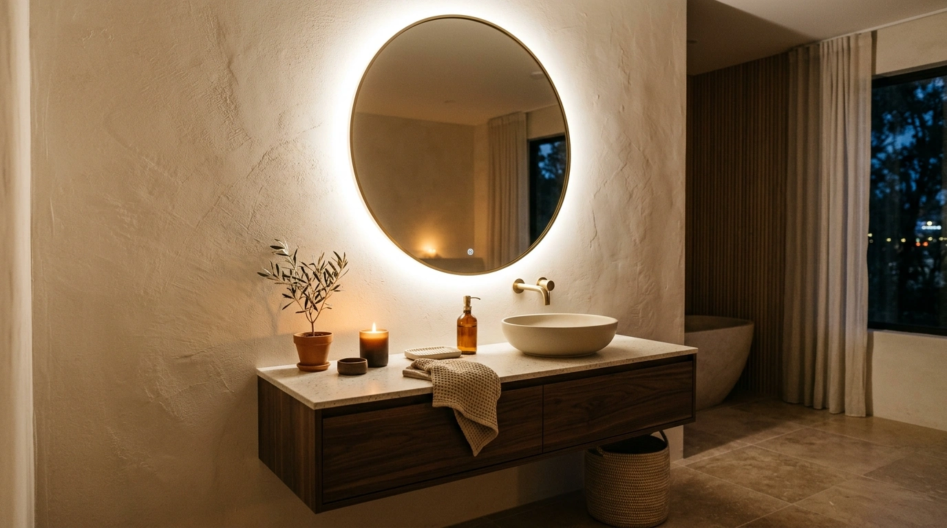 Warm Backlit LED Mirrors (The Halo Effect)