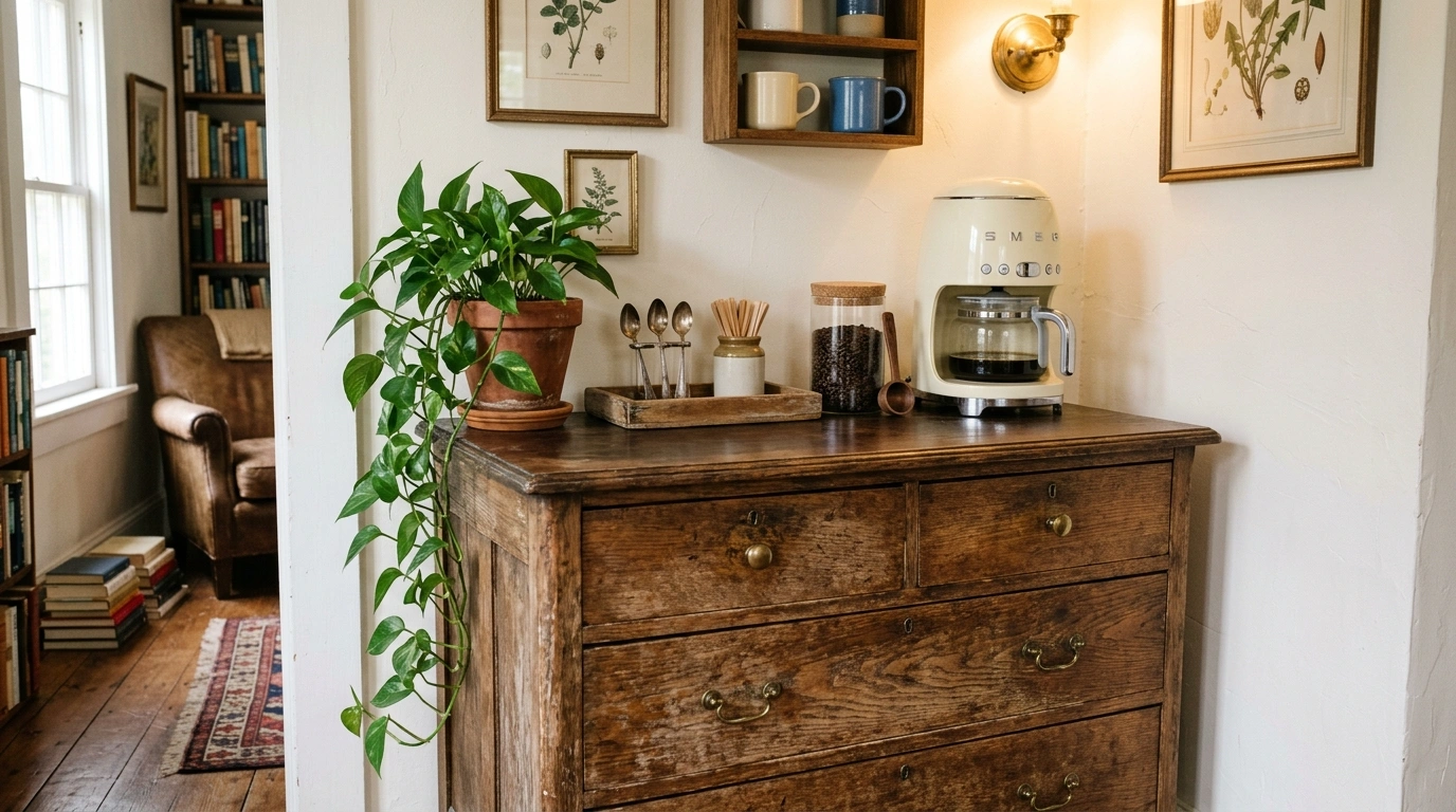 Vintage Dresser Coffee Bar Conversion
