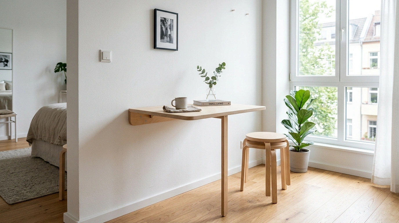 Wall-Mounted Fold-Down Tables