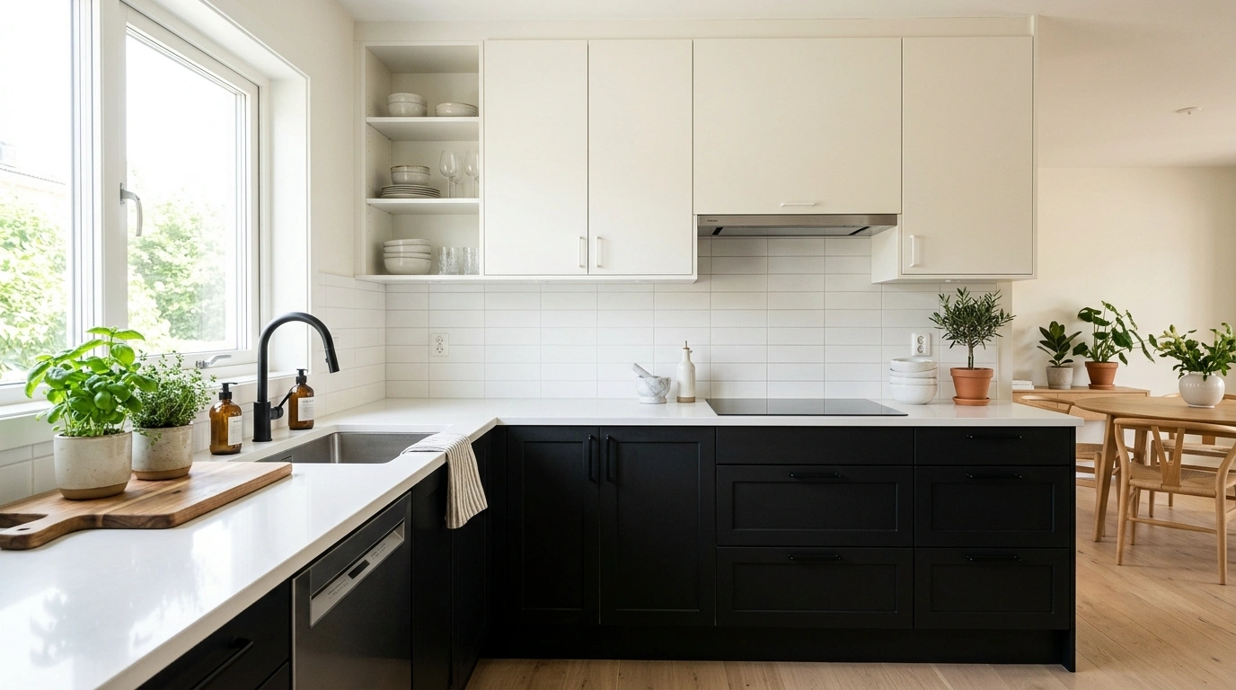 Pitch Black and Crisp Alabaster White