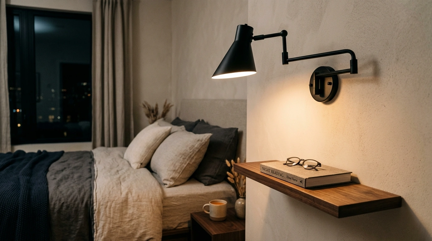 Matte Black Metal Task Sconces