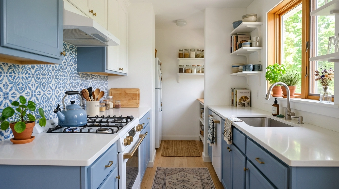 Soft Dusty Blue & Clean White
