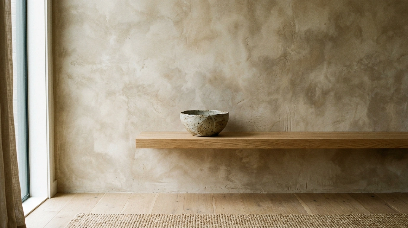 Earth-Toned Clay Accent Wall