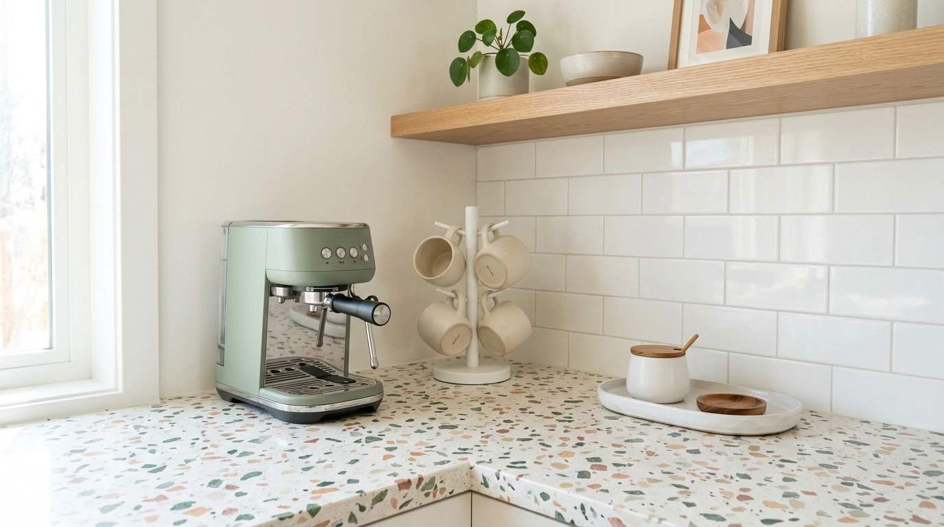 Minimalist Terrazzo Countertop Corner