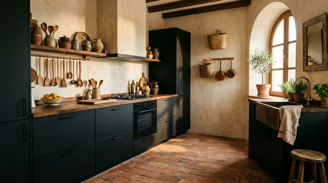 Coal Black and Terracotta