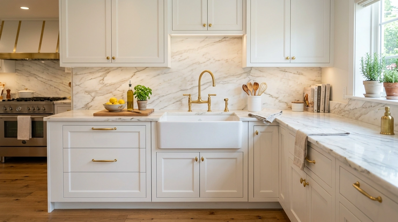 Calacatta Marble Slab Backsplash
