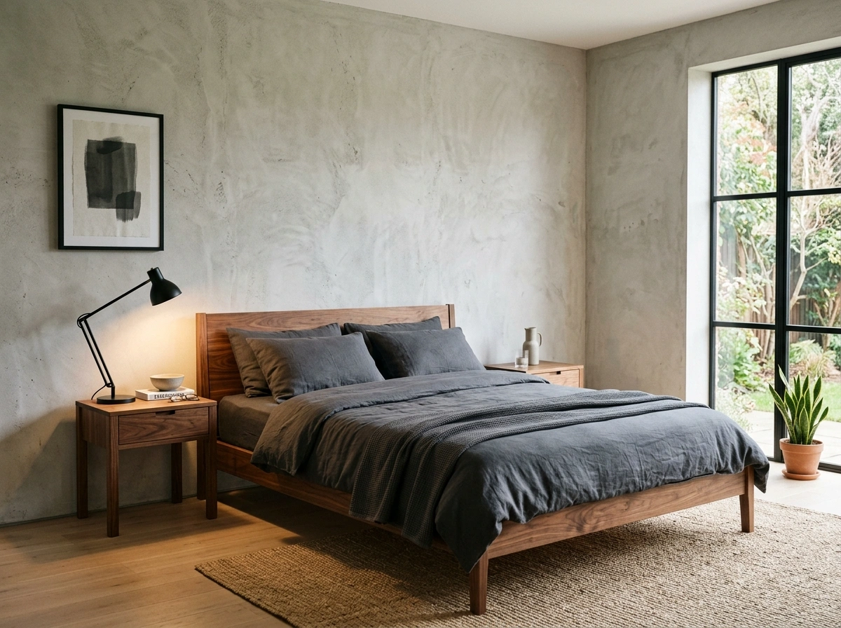 Minimalist Concrete and Warm Wood