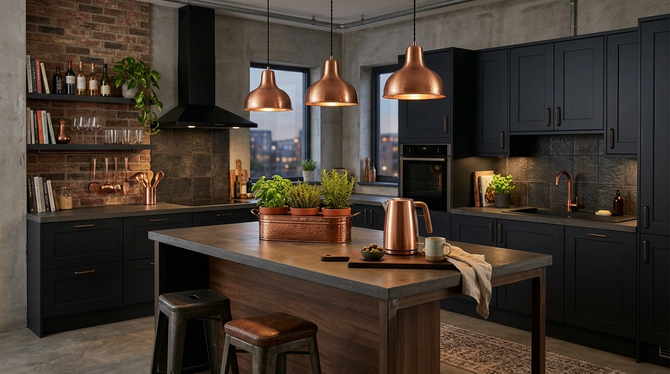 Midnight Black and Warm Brushed Copper