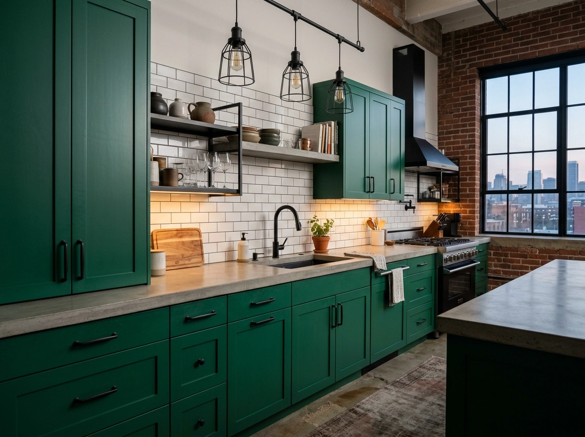 Emerald Green & Charcoal Black