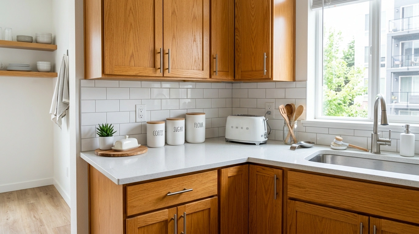 Crisp White & Golden Honey Oak