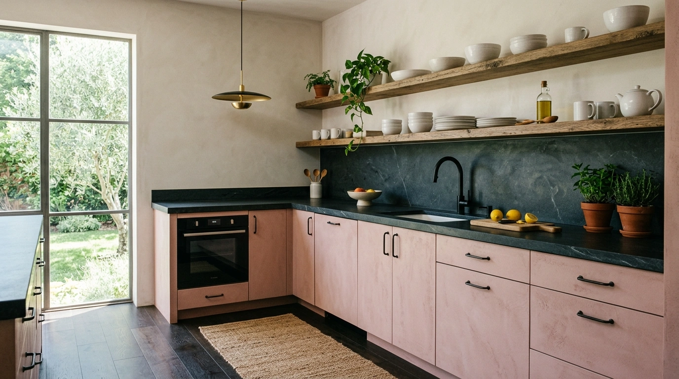 Chalky Plaster Pink and Aged Oak