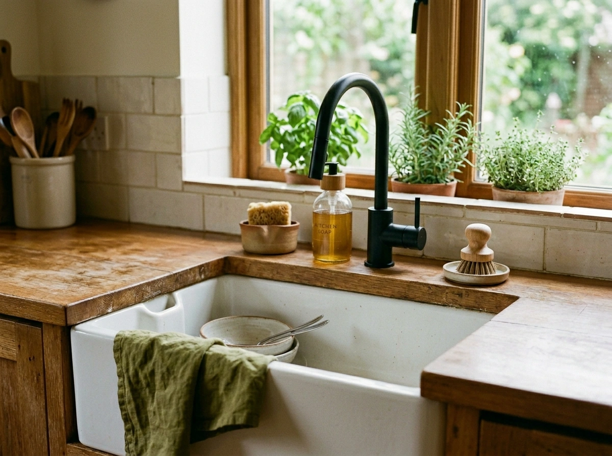 Faded Linen Kitchen Textiles