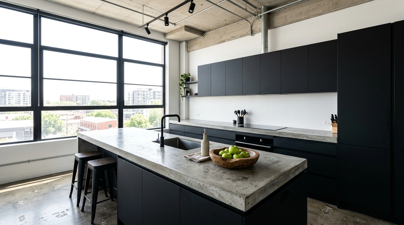 Carbon Black and Raw Concrete