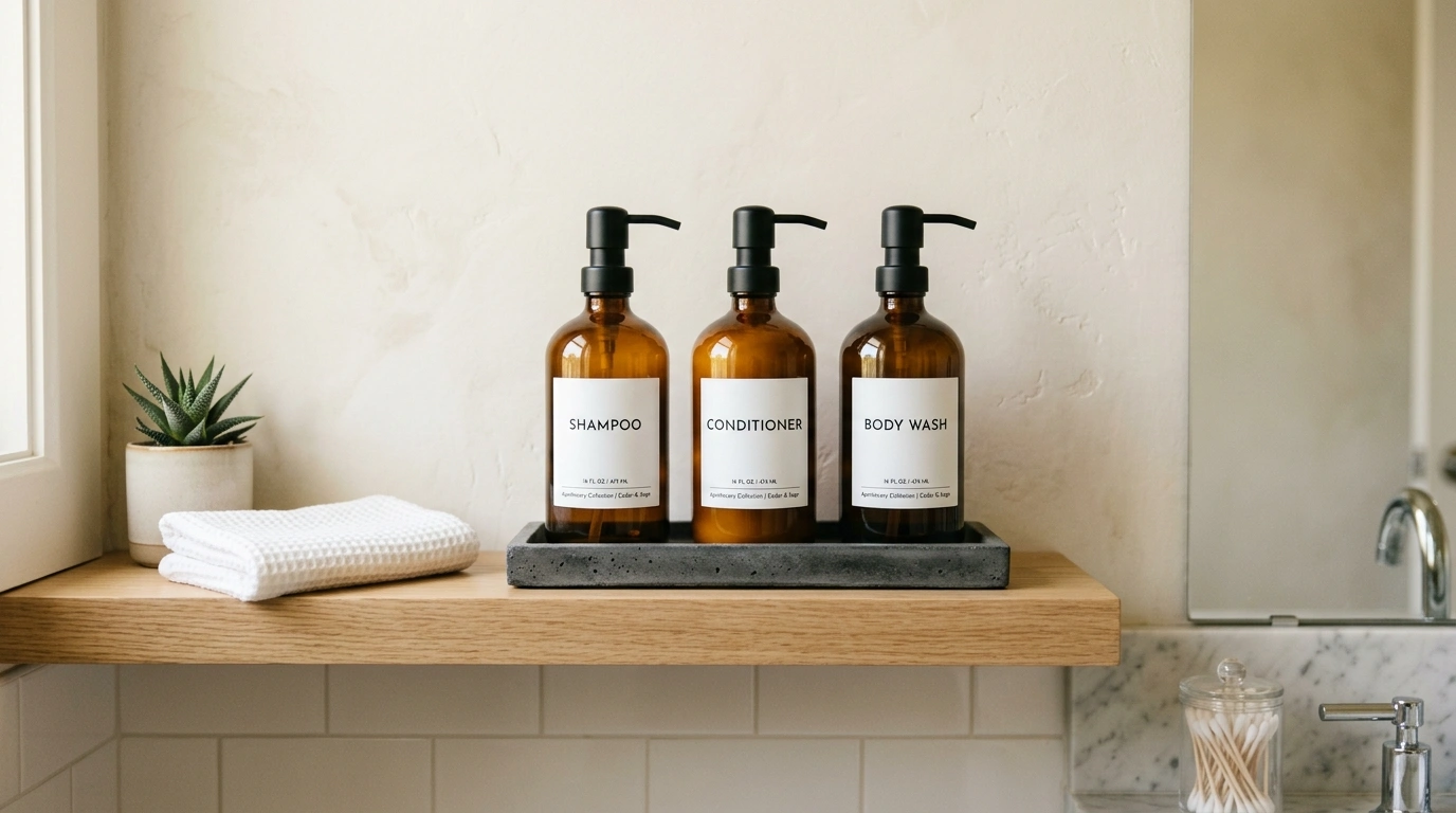 Scented Paradise with Amber Glass Apothecary Bo...
