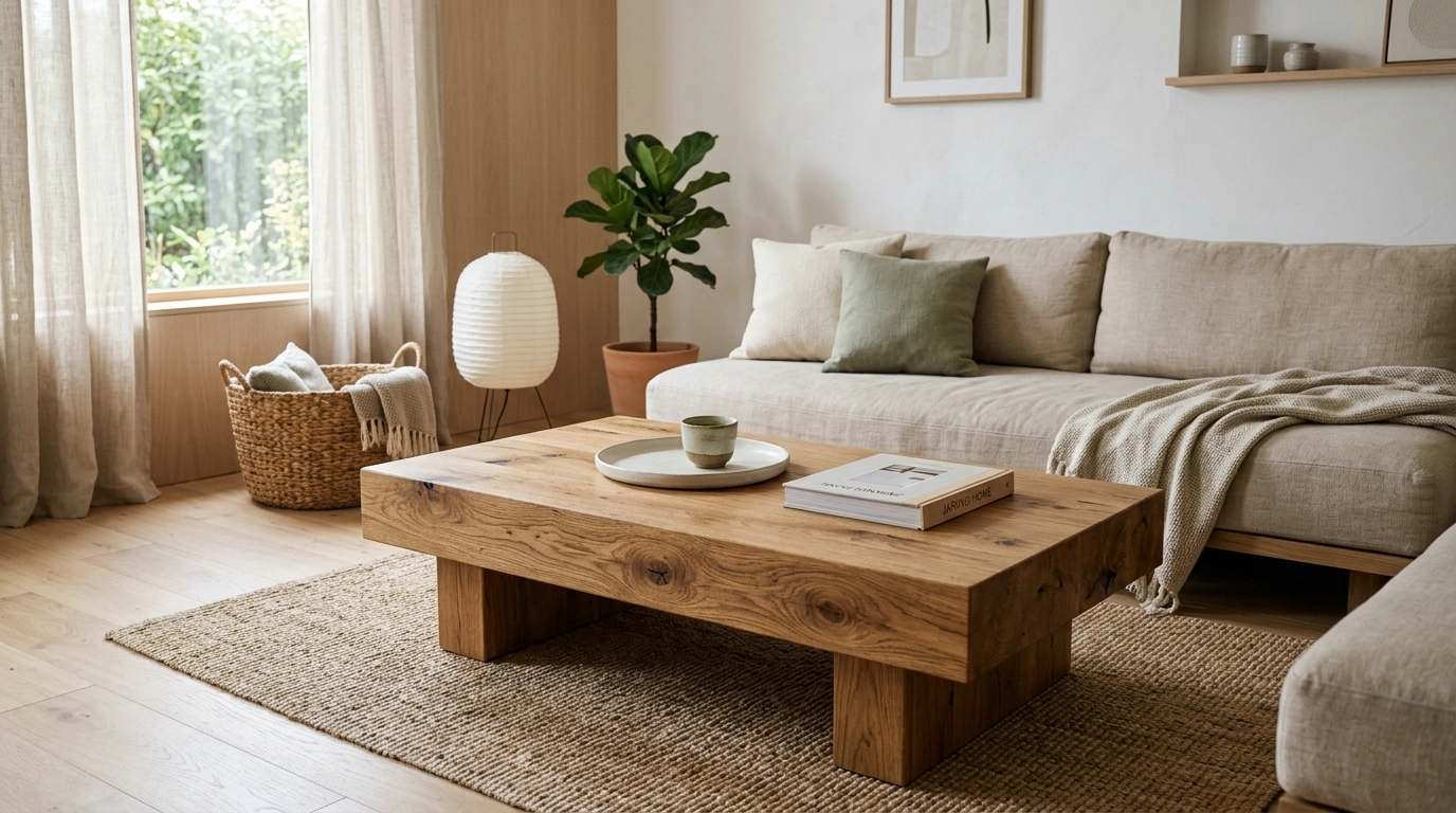 The Solid Wood Low Coffee Table
