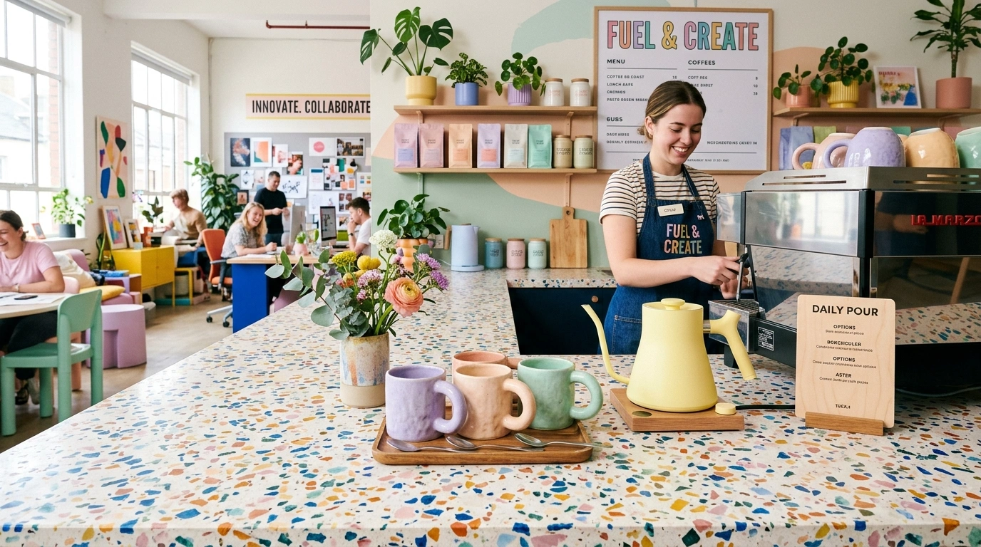 The Terrazzo & Pastel Creative Agency Corner