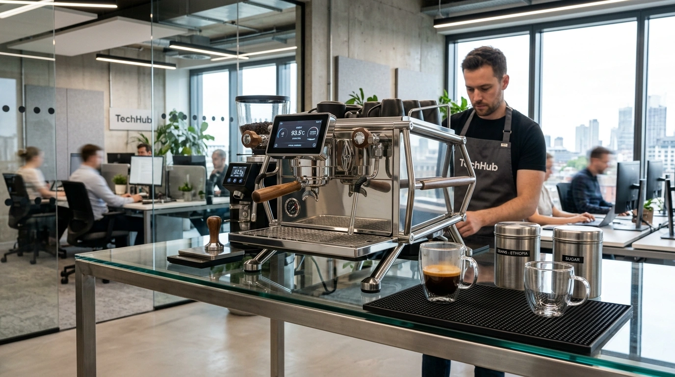 The Glass & Chrome High-Tech Coffee Station