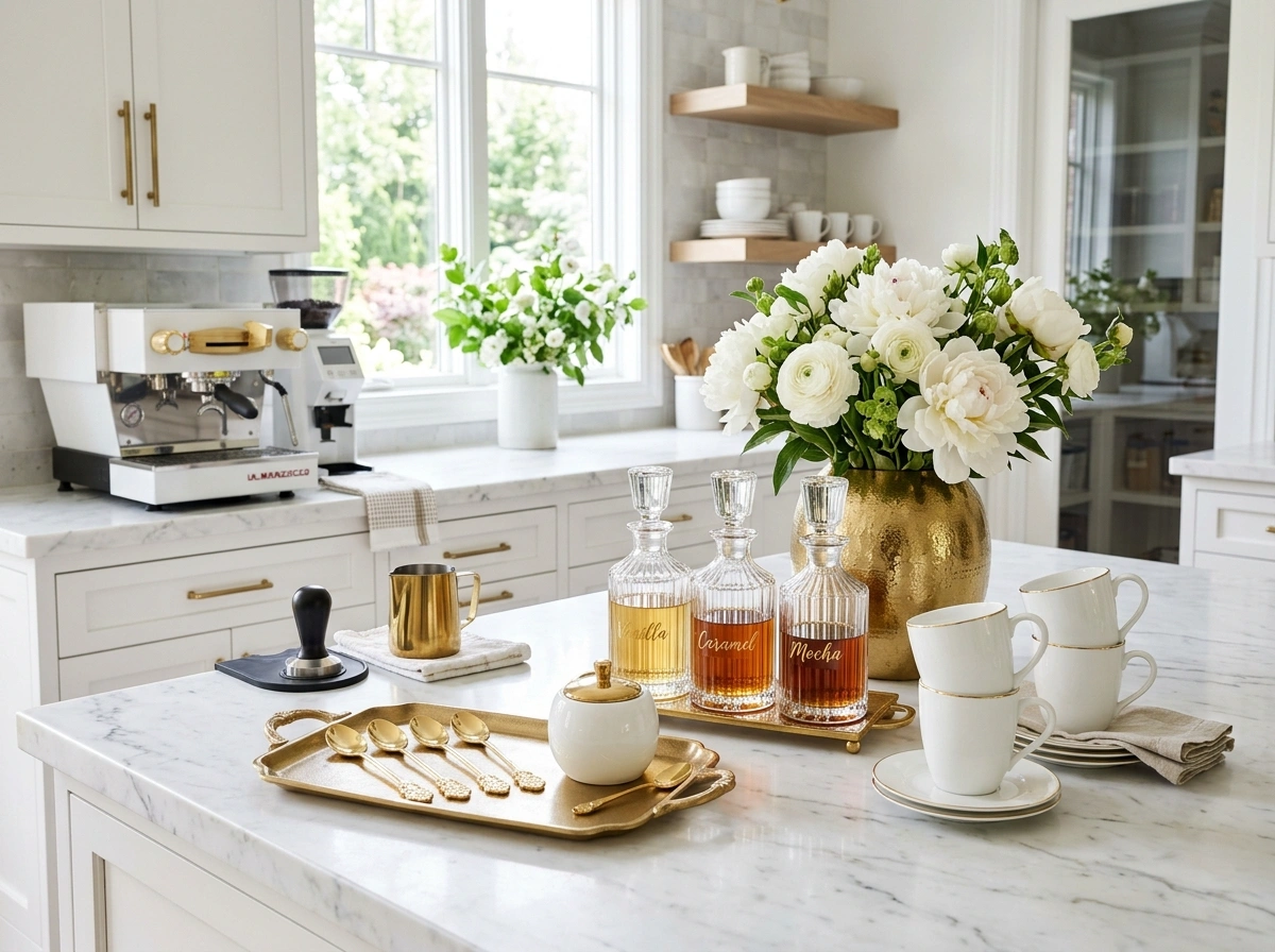 The Luxe Marble & Gold Coffee Bar