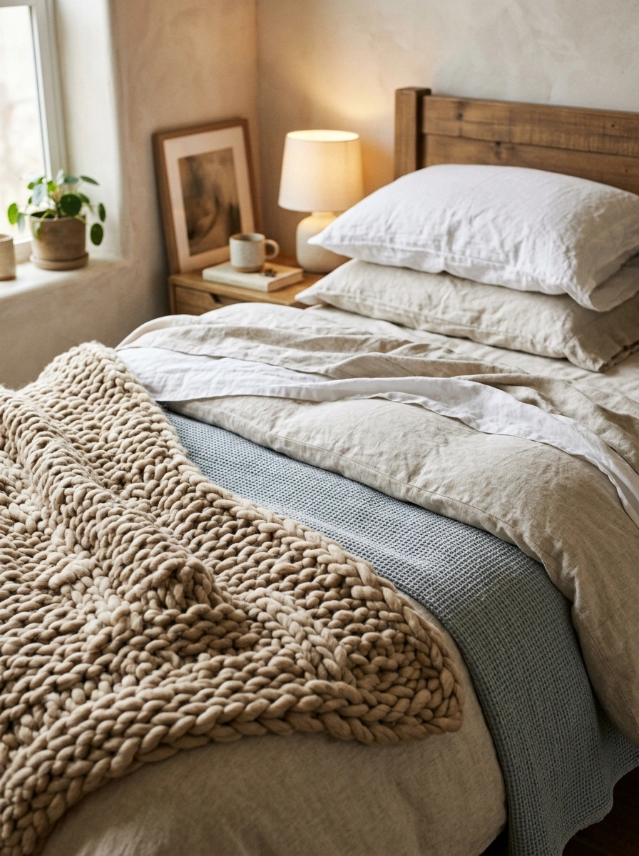 The Vintage Thrifted Brass Frame Bed Setup