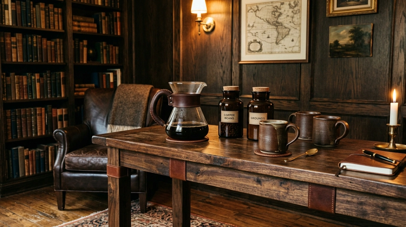 The Warm Walnut & Leather Trimmed Nook