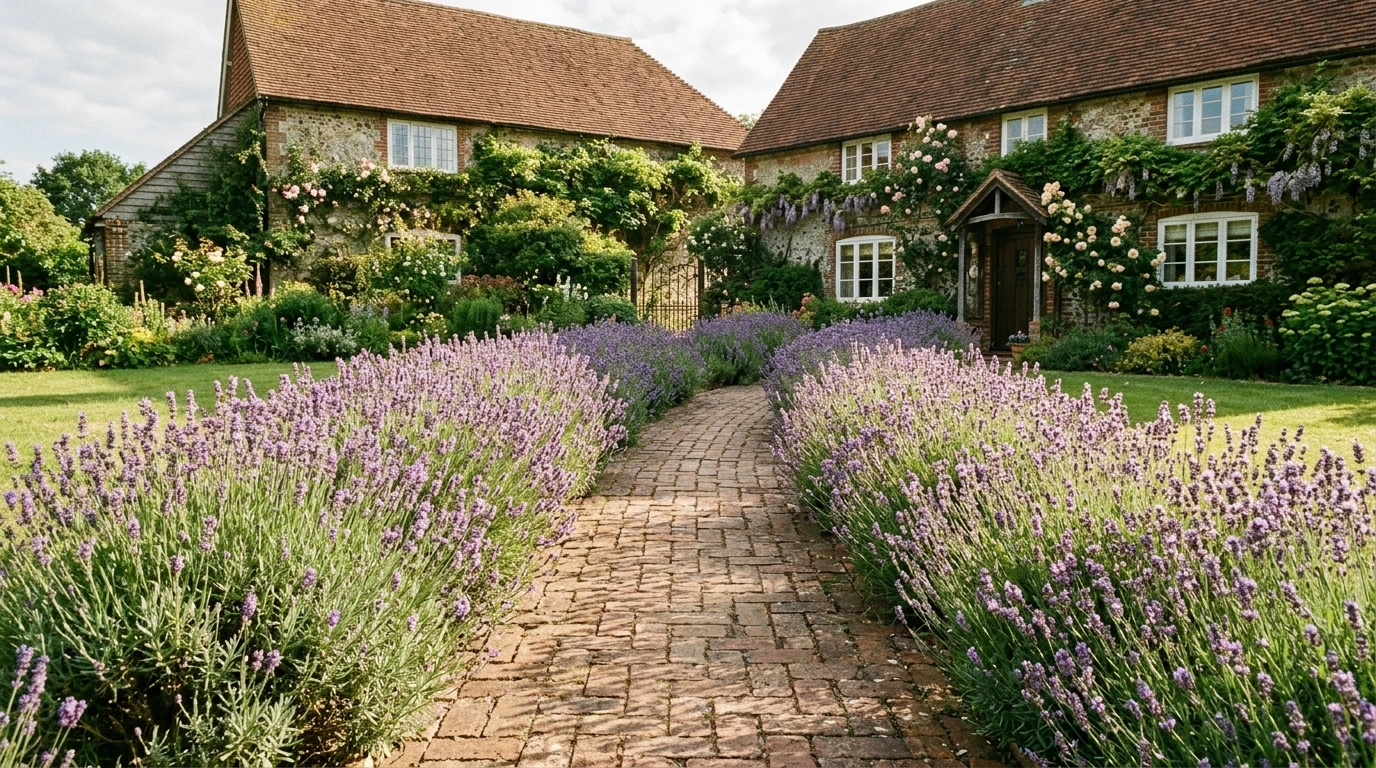 Fragrant Lavender-Lined Walkway