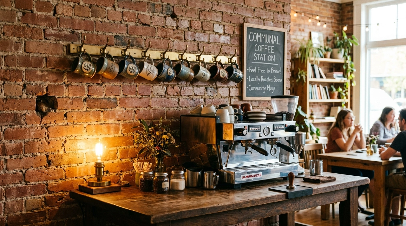 The Cozy Café-Inspired Brick Wall Nook