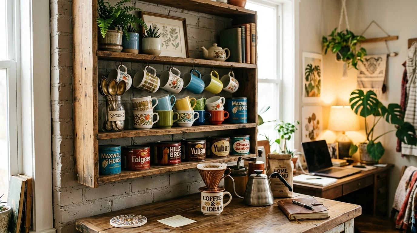 The Eclectic Thrifted Mug Display Station