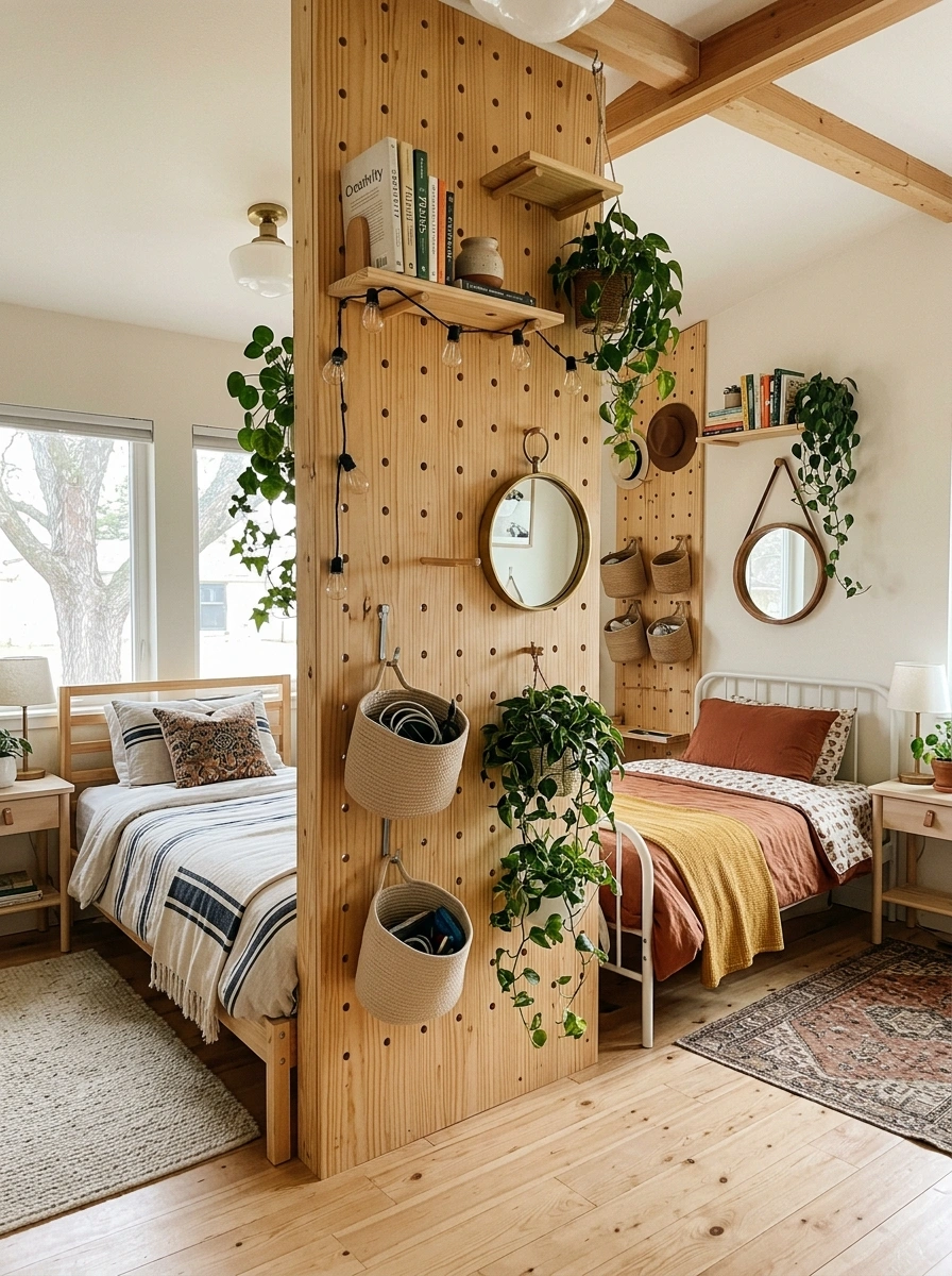 The Split-Room Pegboard Wall Divider