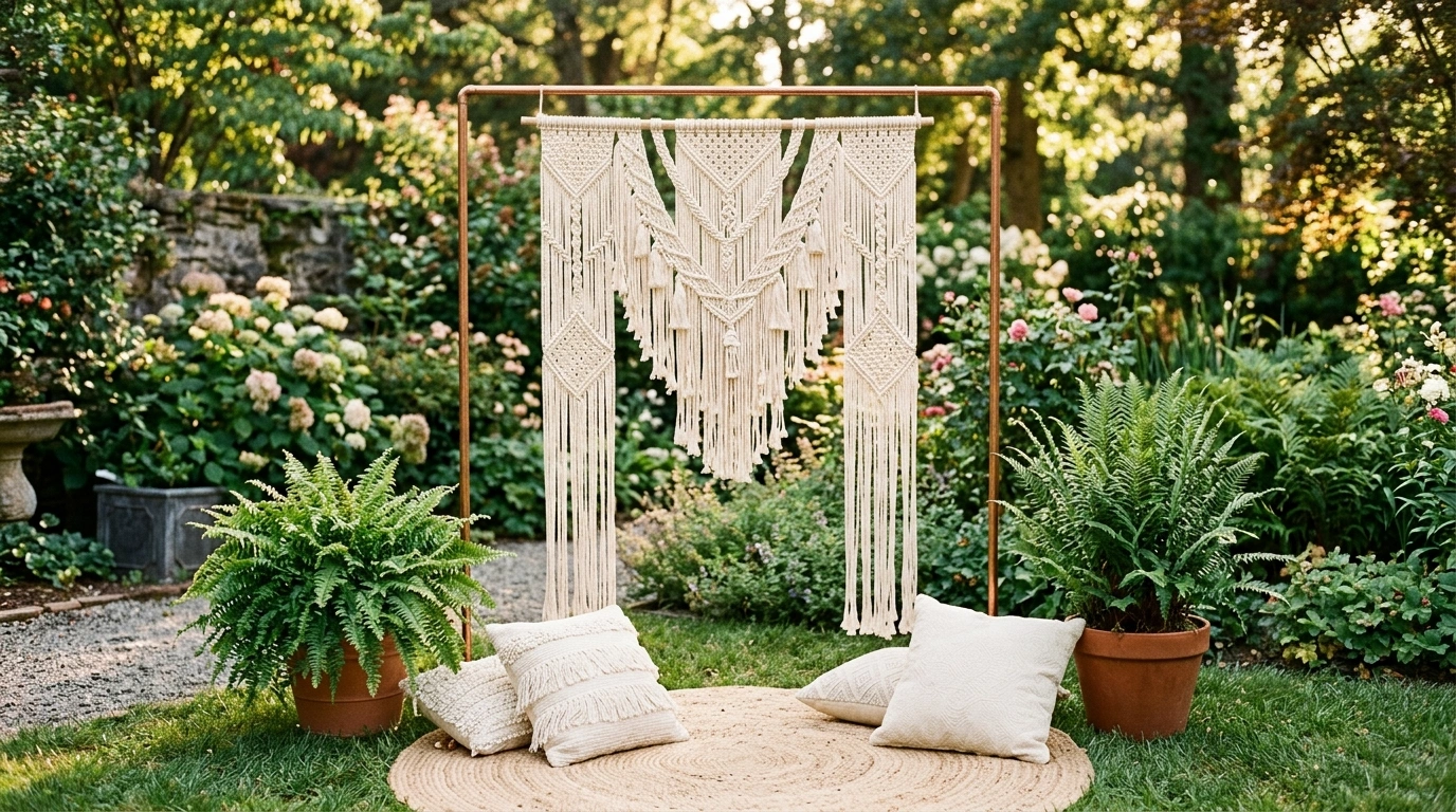 Handwoven Macrame Backdrop for Photos