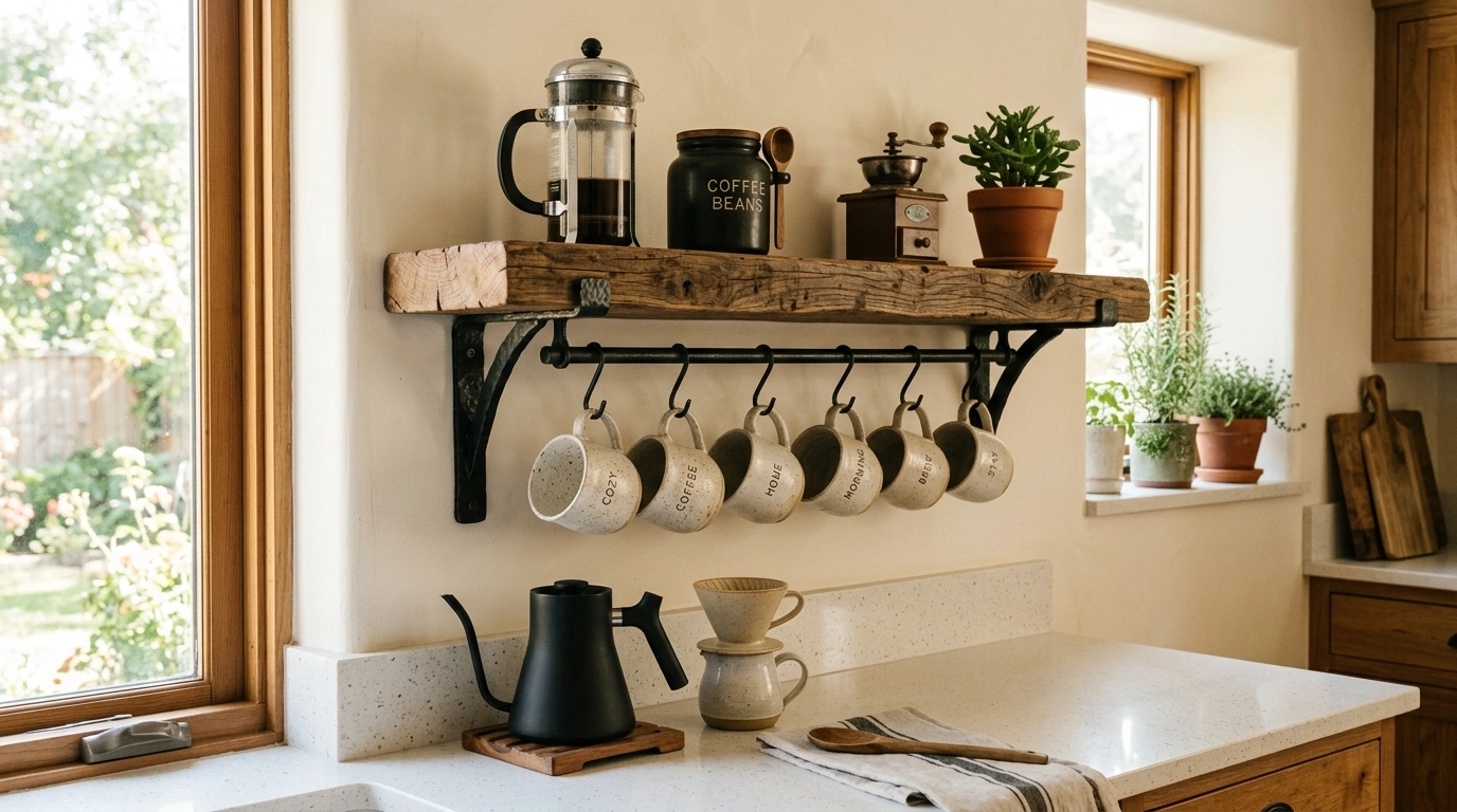 The Reclaimed Barnwood Floating Shelf Station