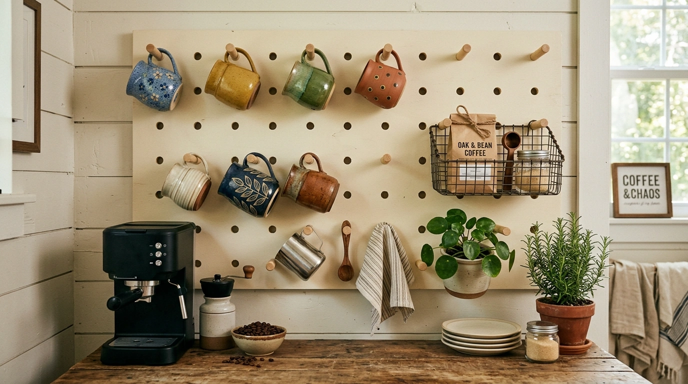 The Pegboard Mug Storage Station