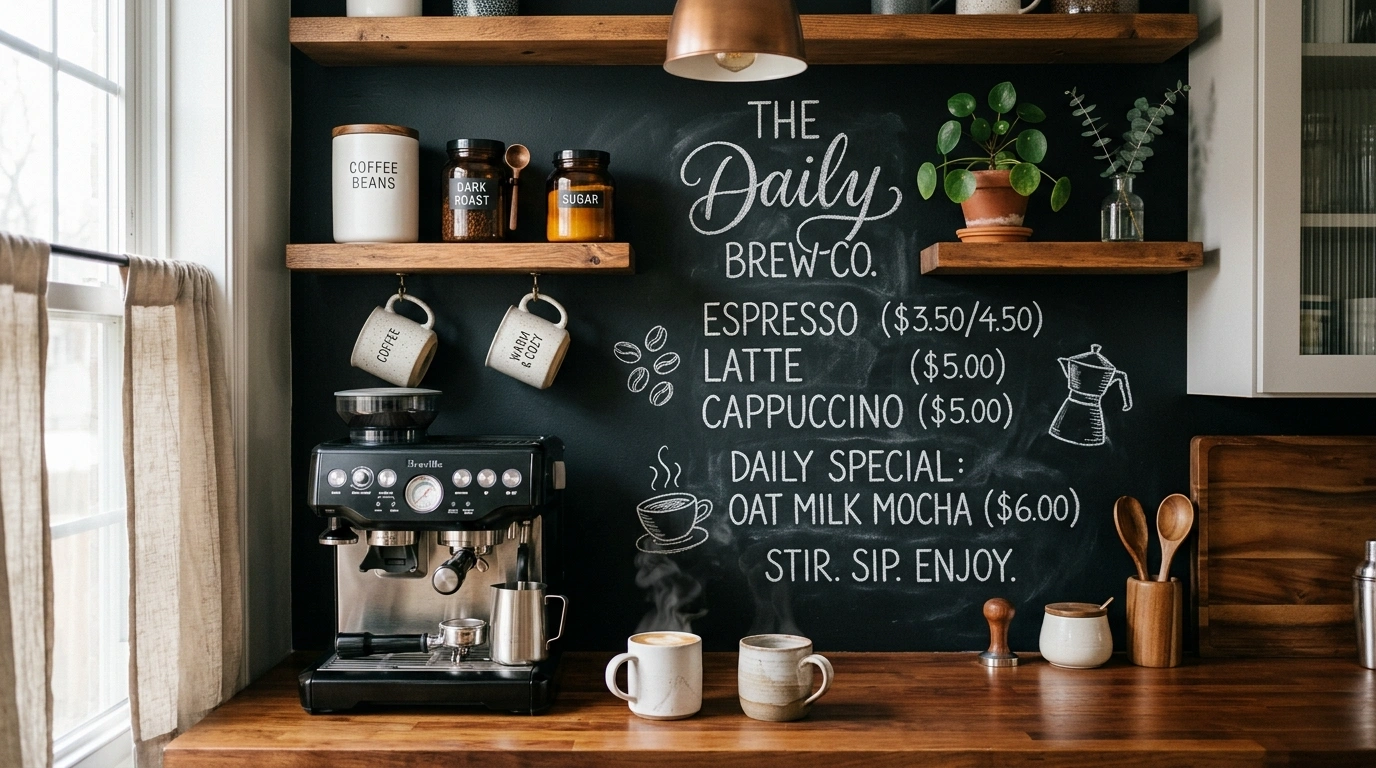 The Chalkboard Menu Backsplash Nook