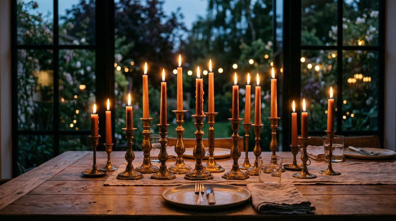 Mismatched Vintage Brass Candlesticks