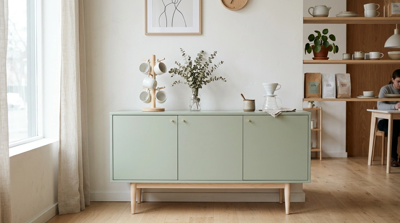 The Scandinavian Sage Green Cabinet