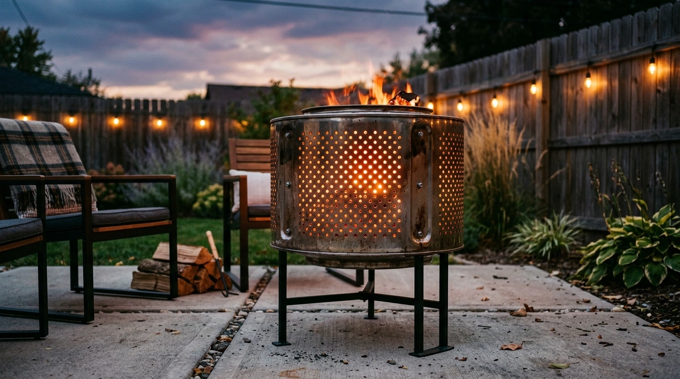 The Upcycled Industrial Drum Pit