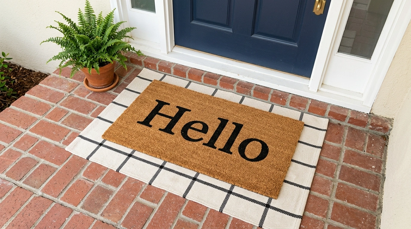 The Layered Summer Doormat and Cotton Rug Combo