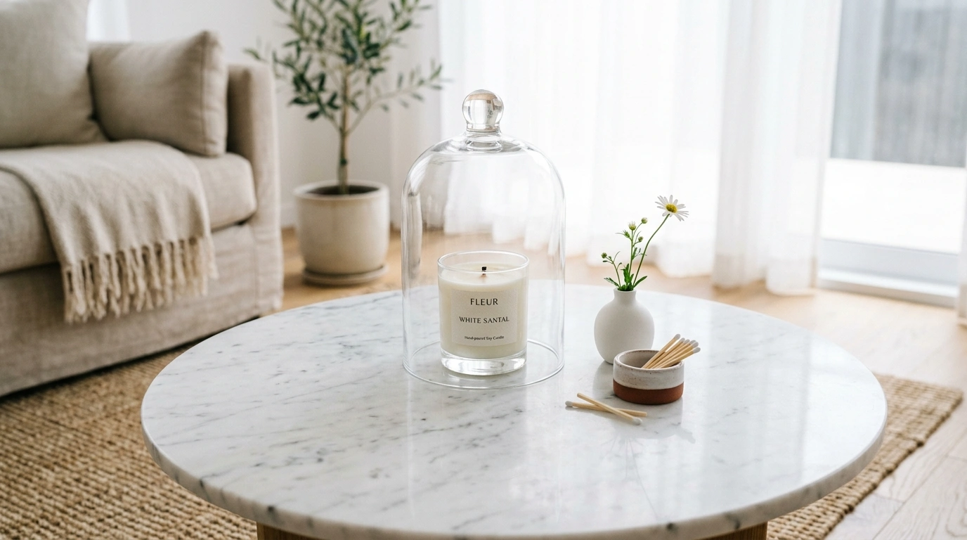 The Glass Cloche and Luxury Candle