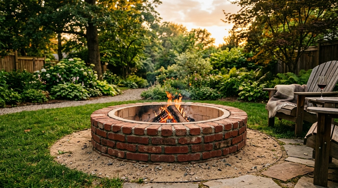 The Traditional Red Brick Hearth