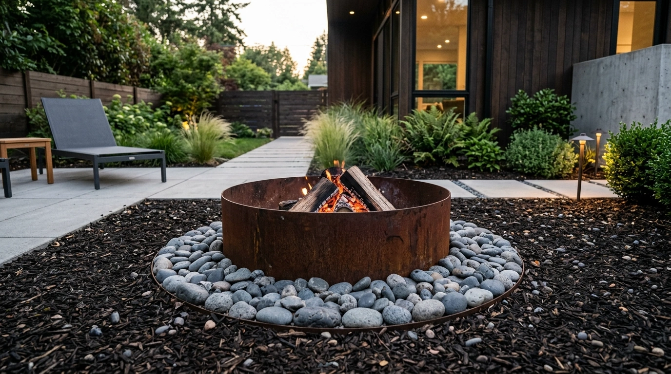 The Minimalist Steel Ring on Mulch