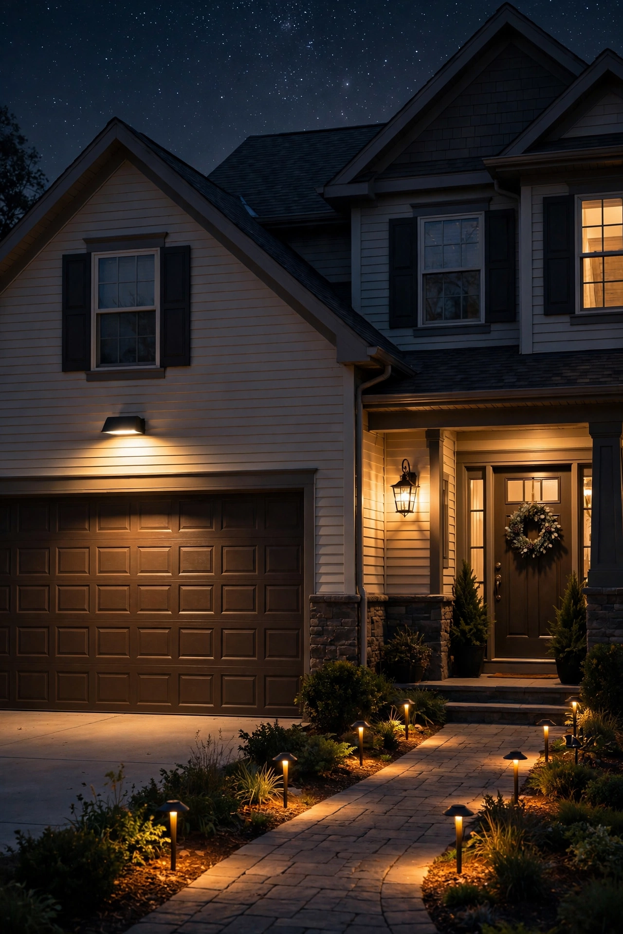 Comparison of dark sky outdoor lighting fixture types including full cutoff wall packs and shielded path lights